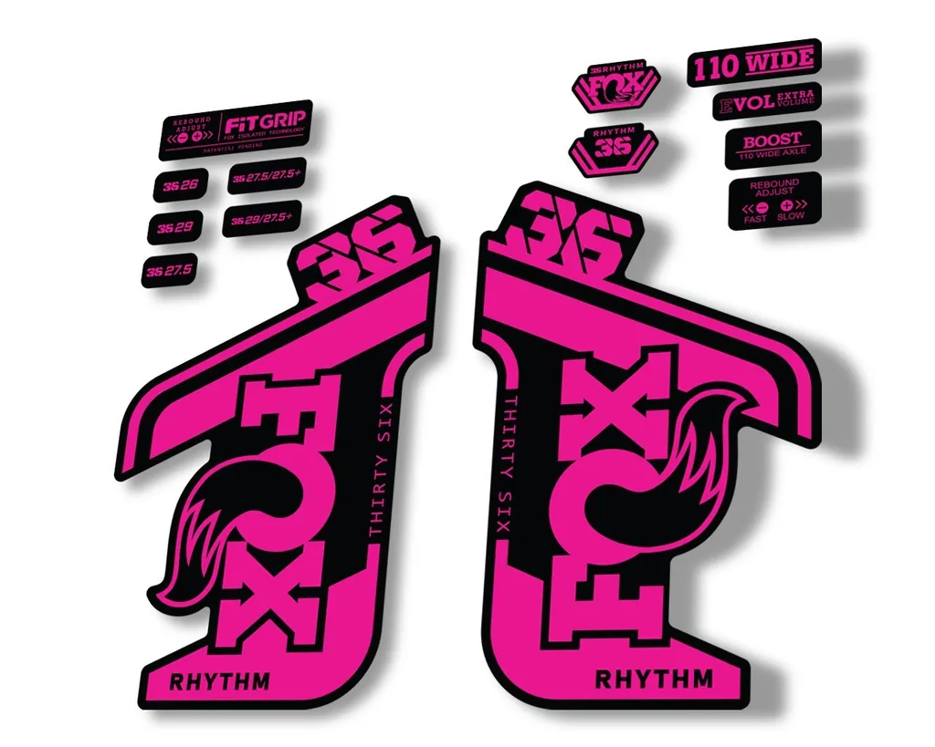 FOX 36 RHYTHM 2021 Forks Suspension Factory Decal Sticker Adhesive Pink - 1