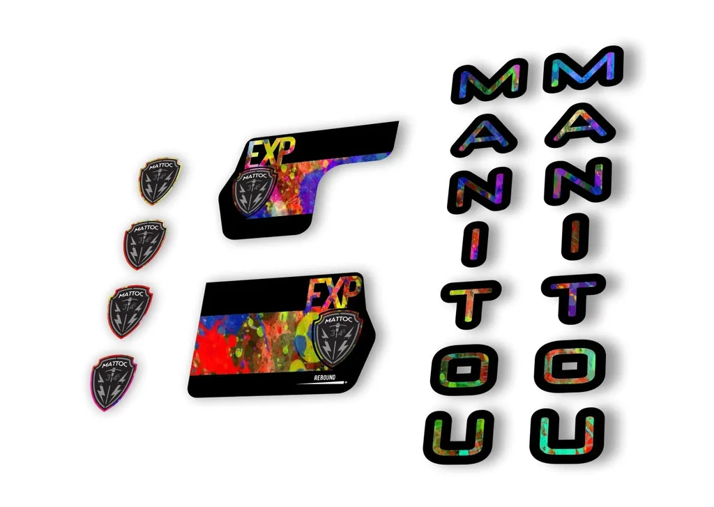 Manitou Mattoc Expert 2020 Fork Suspension Decal Kit Sticker Set Oil Slick - 1
