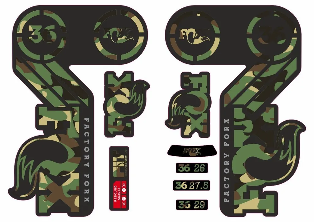 FOX 36 Heritage 2015 Fork Suspension Factory Decal Sticker Adhesive Camuflage - 1