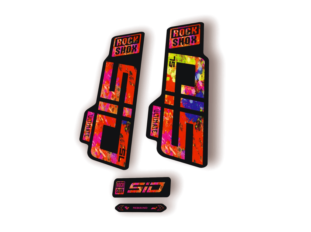 Rock Shox SID SL Ultimate 2024 Fork Decal MTB Cycling Sticker Kit Oil Slick - 1