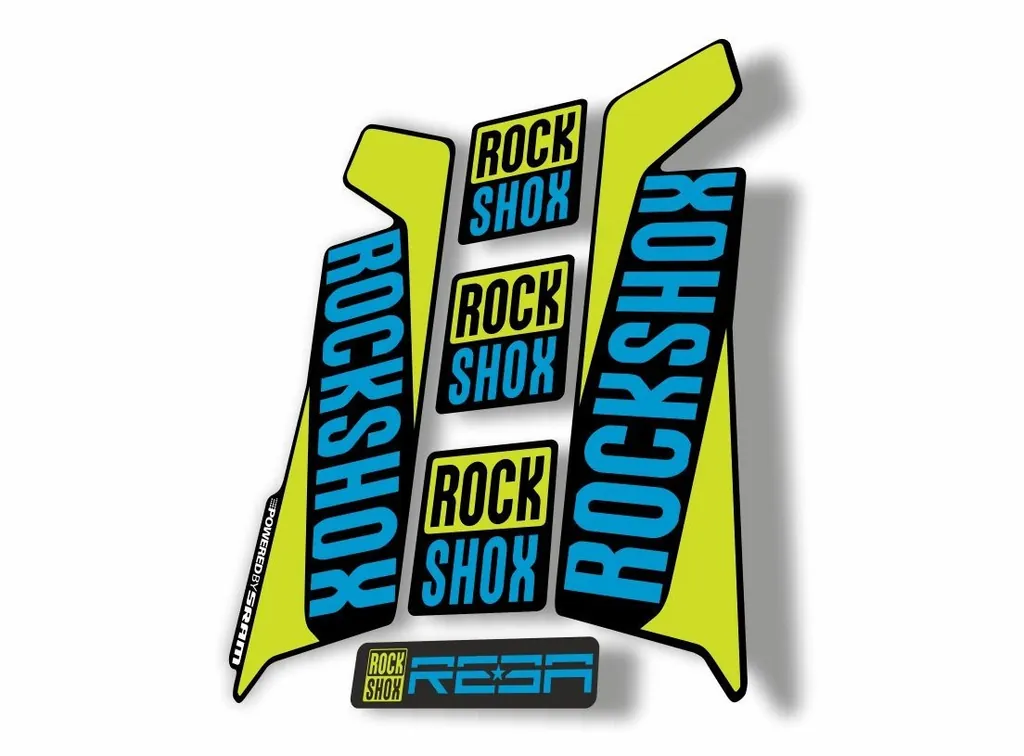 Rock Shox REBA 2016 Fork Decal Mountain Bike Cycling Sticker Adhesive Lime Blue - 1