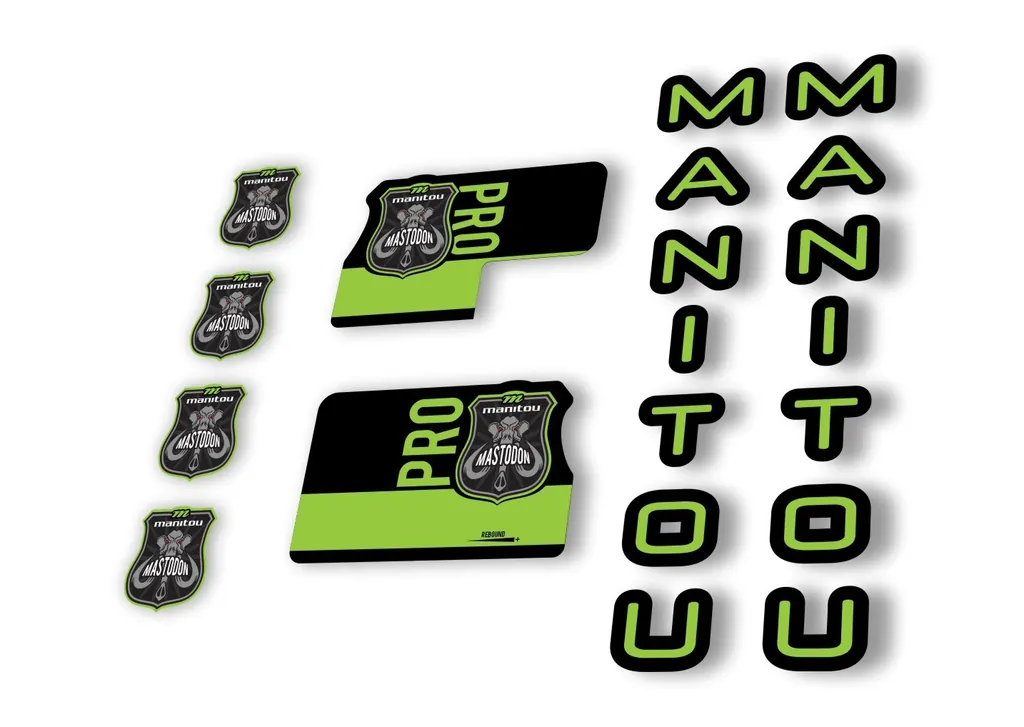 Manitou Mastadon Pro 2020 Fork Suspension Decal Kit Sticker Set Green - 1