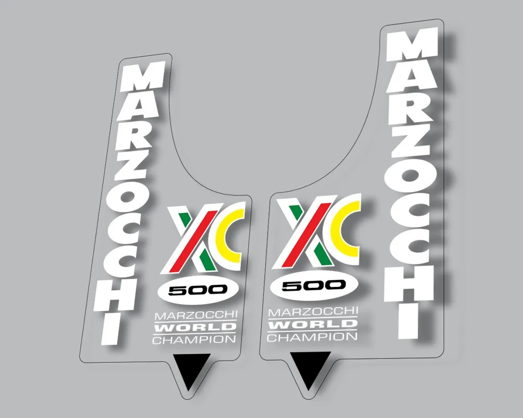 Marzocchi XC 500 1994 Suspension Graphic Decal Kit Sticker Adhesive Set White - 1