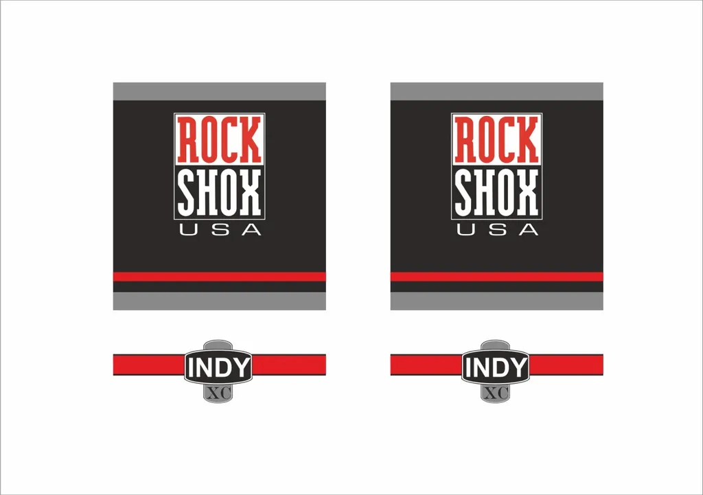 Rock Shox INDY XC 1997 Forks Decal Sticker Graphic Set Vinyl Logo Adhesive Black - 1