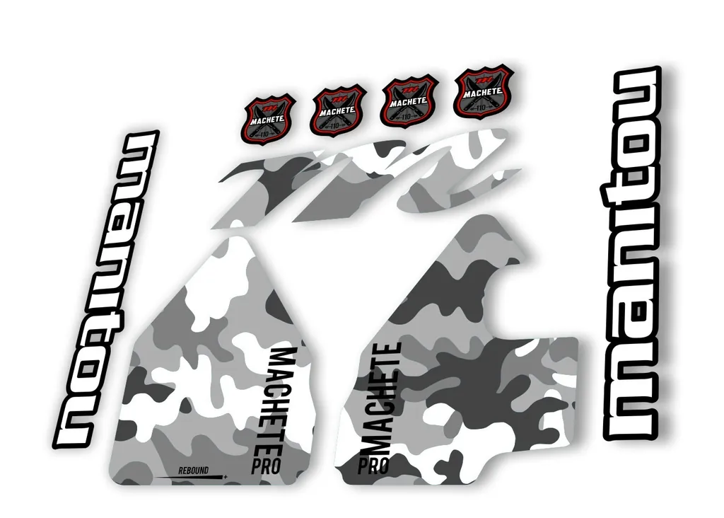 Manitou Machette 110 Pro 2020 Fork Suspension Decal Kit Sticker White Camo - 1