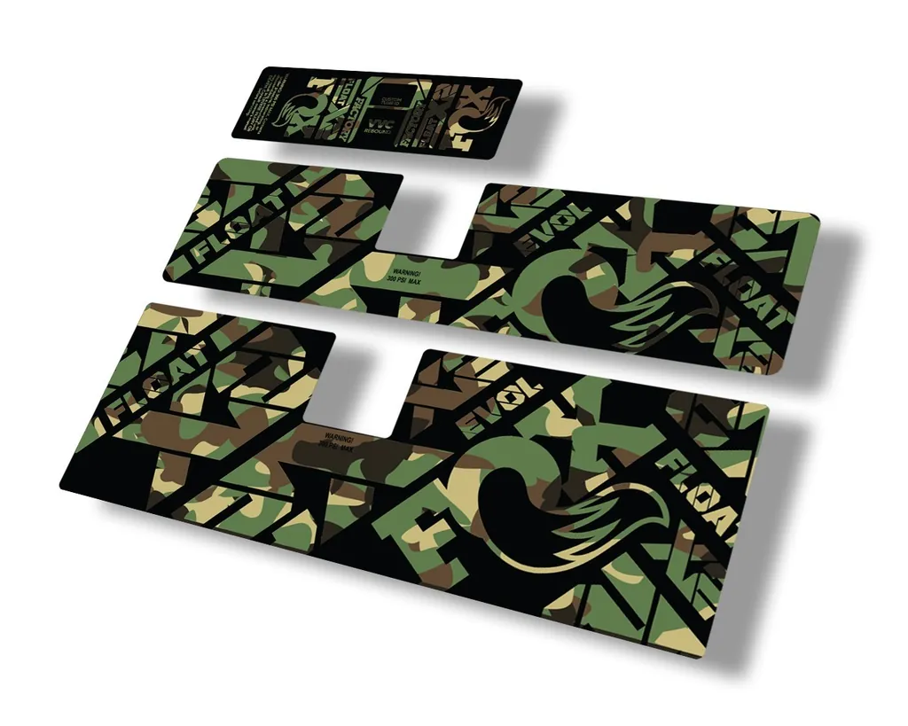 FOX Float X2 2021 Rear Shock Suspension Sticker Factory Decal Full Set Camo - 1