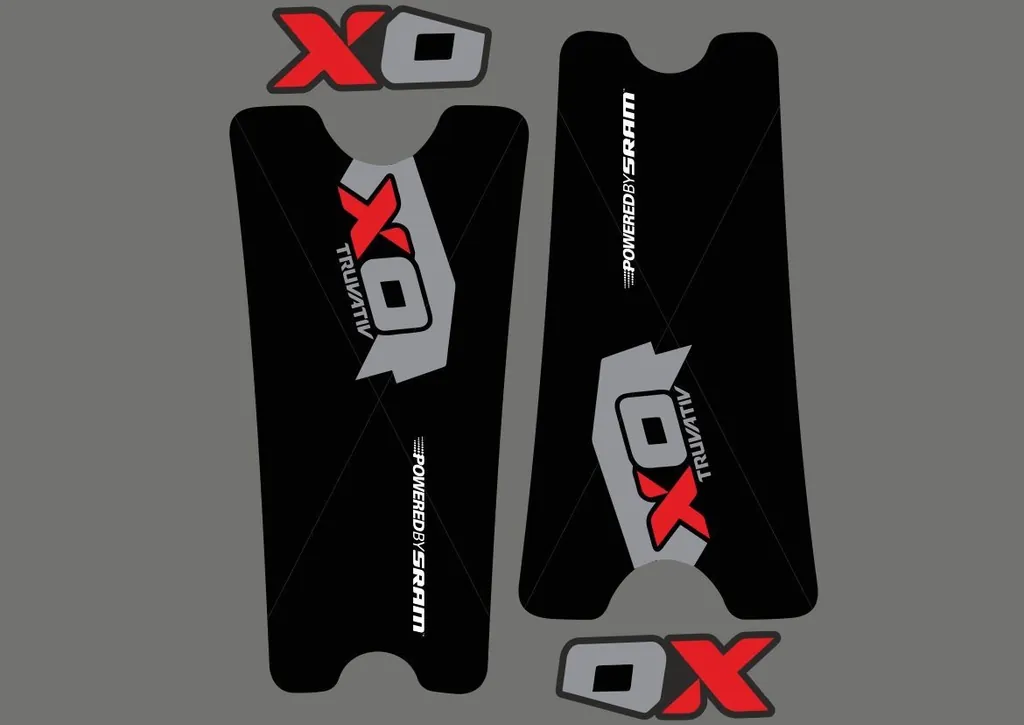 Crank Set Sticker Decal MTB SRAM X0 Mountain Bike Bicycle Adhesive 4 Pcs Red - 1