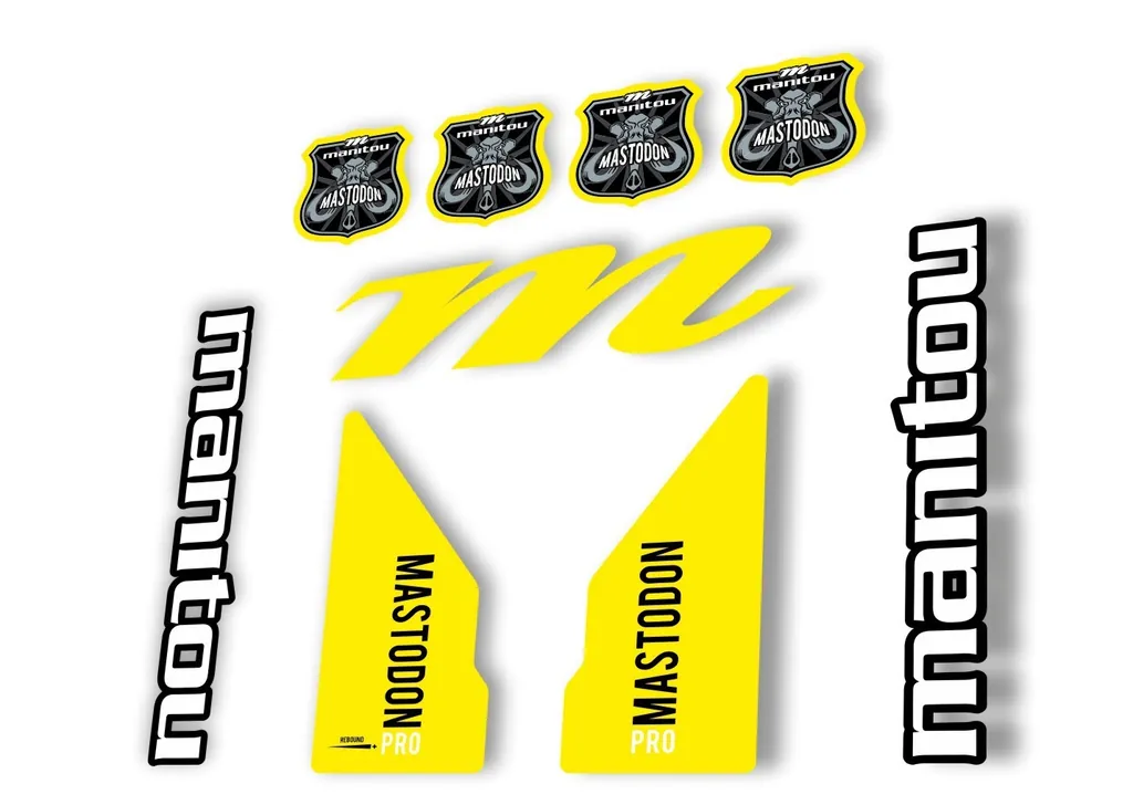 Manitou Mastadon Pro 2017 Fork Suspension Decal Kit Sticker Yellow - 1