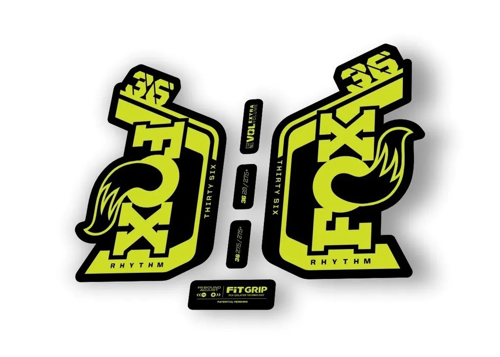 Fox 36 Rhythm 2024 Fork Suspension Factory Decal Sticker Adhesive Lime Green - 1