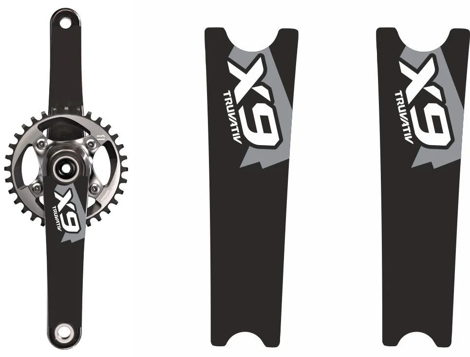 Crank Set Stickers Decals MTB SRAM X9 Mountain Bike Bicycle Adhesive 2 Pcs White - 1