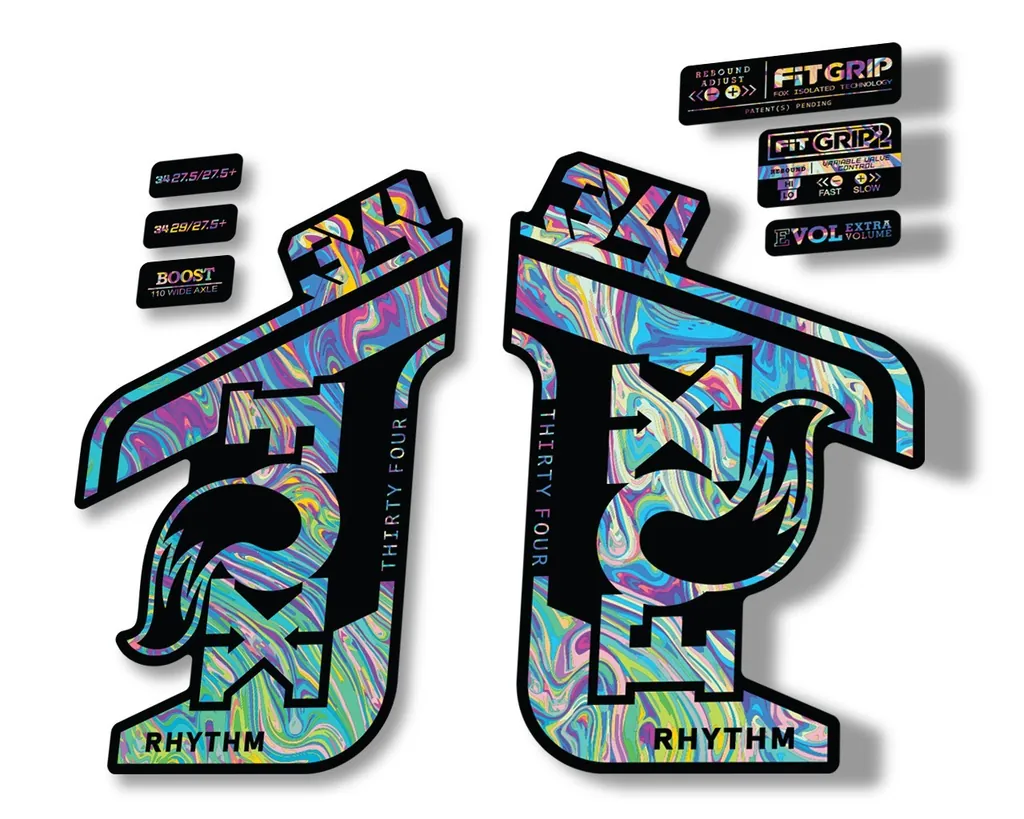 FOX 34 RHYTHM 2021 Forks Suspension Factory Decal Sticker Adhesive Oil Slick 1 - 1