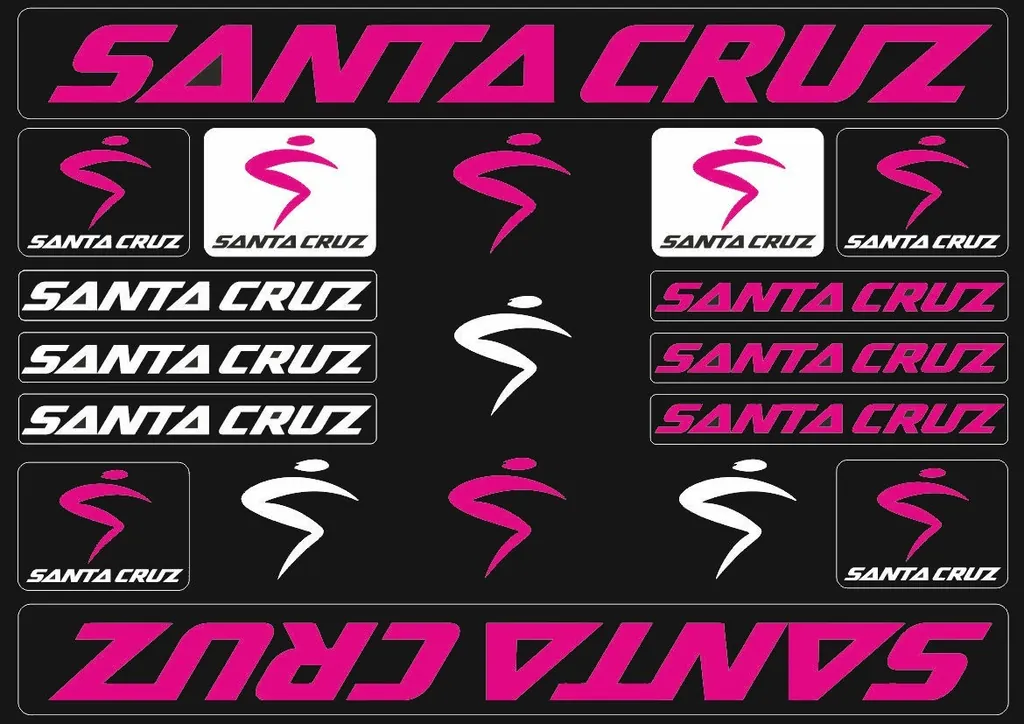 Bicycle Vinyl Stickers – Compatible with Santa Cruz Bikes – Pink - 1