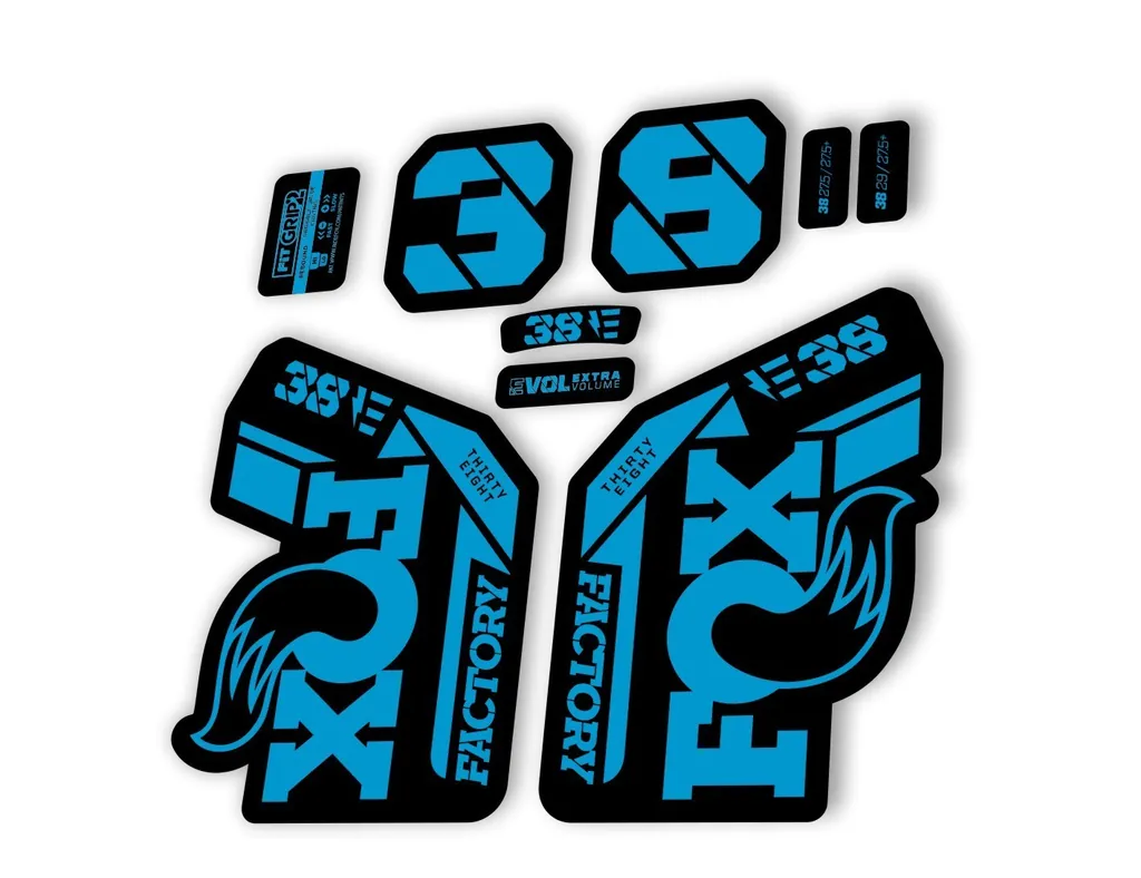 FOX 38 2021 E Bike Forks Suspension Factory Decal Sticker Adhesive Blue - 1