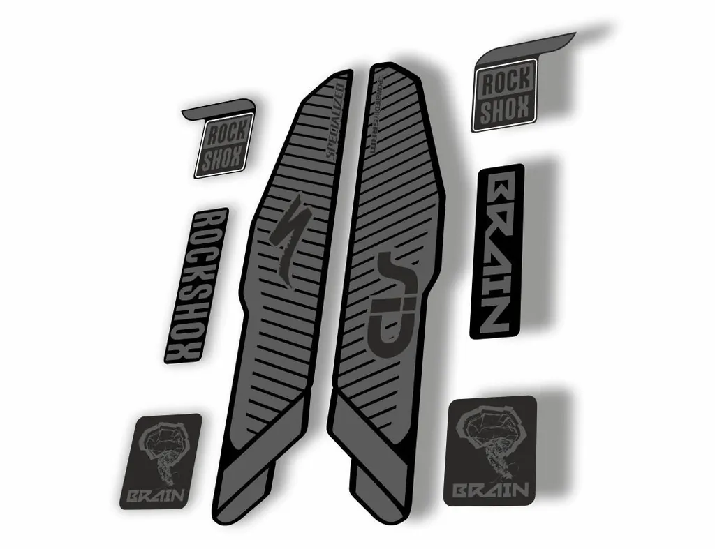 Rock Shox SID Brain 2015 Mountain Bike Cycling Decal Sticker Adhesive Gray - 1