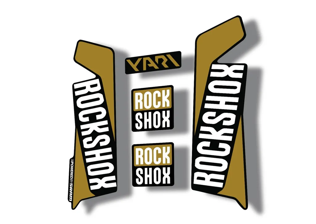 Rock Shox YARI 2017 Fork Decal Mountain Bike Cycling Sticker Adhesive Gold - 1
