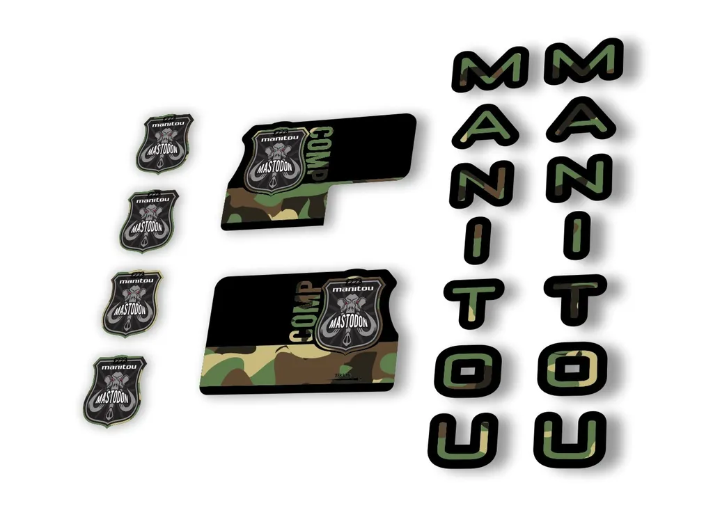 Manitou Mastadon Comp 2020 Fork Suspension Decal Kit Sticker Set Camo - 1