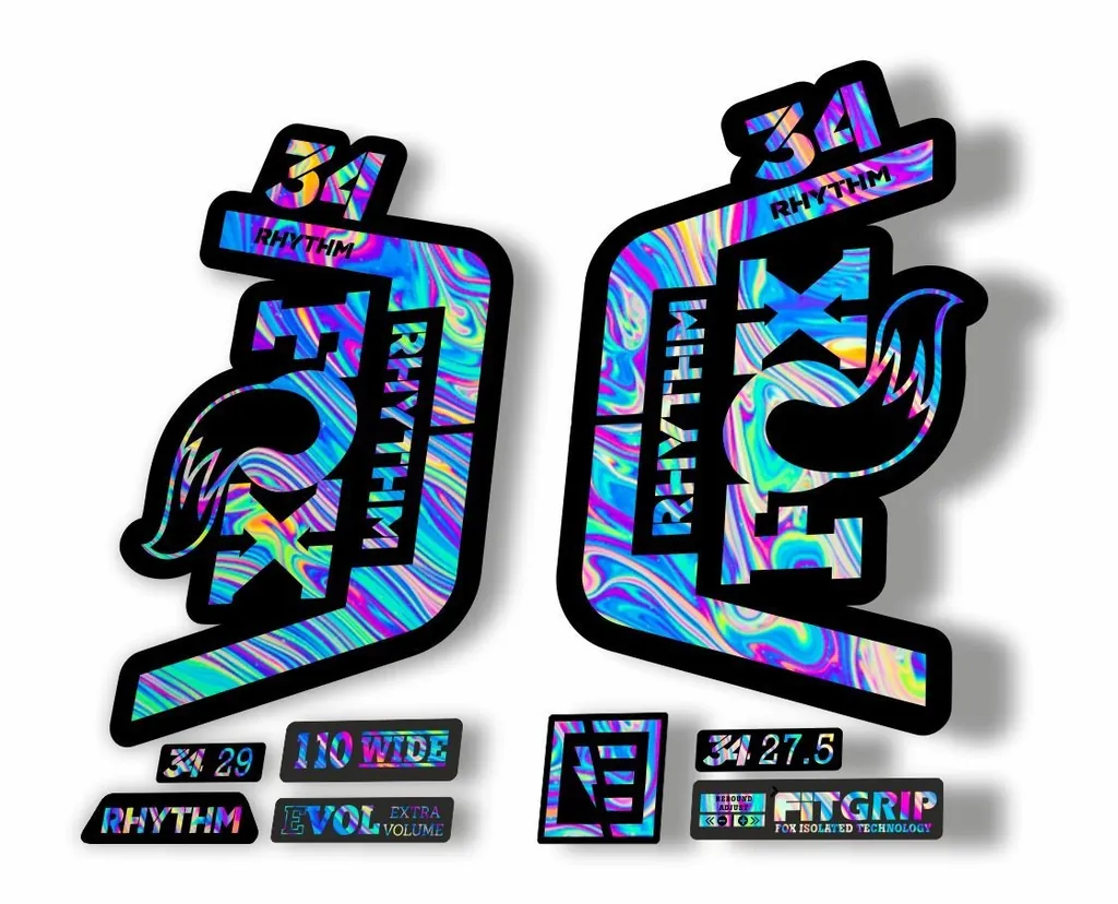 FOX 34 Rhythm 2019 Forks Suspension Factory Decal Sticker Adhesive Oil Slick 1 - 1