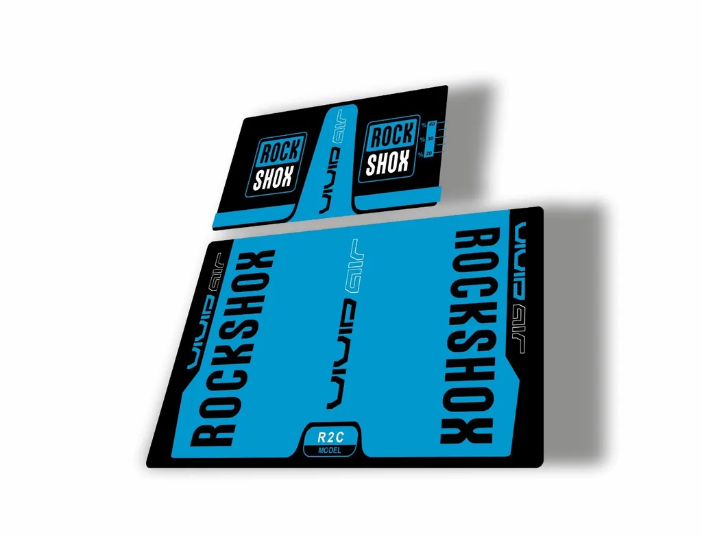 Rock Shox Vivid Air R2C 2016 Rear Shock MTB Decal Sticker Adhesive Blue - 1