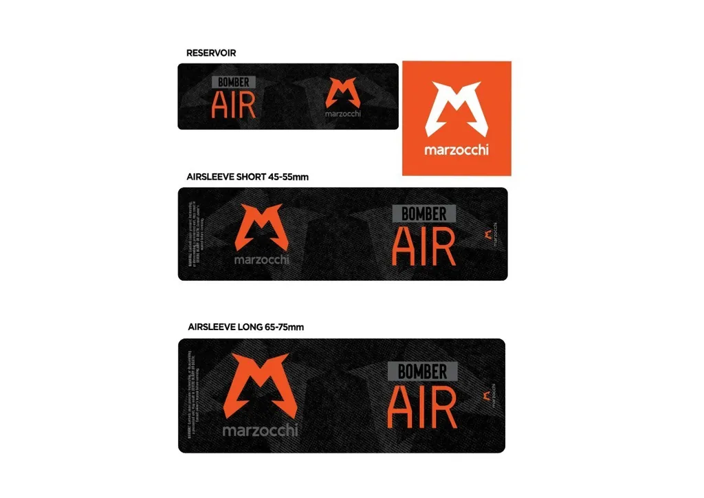 Marzocchi Bomber Air 2024 Rear Shock Sticker Decal Kit Adhesive Red - 1