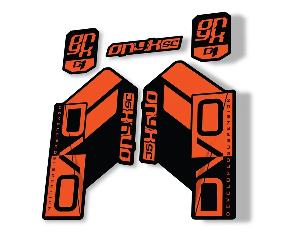 DVO Onyx SC D1 2019 Fork Suspension Sticker Factory Decal Adhesive Orange - 1