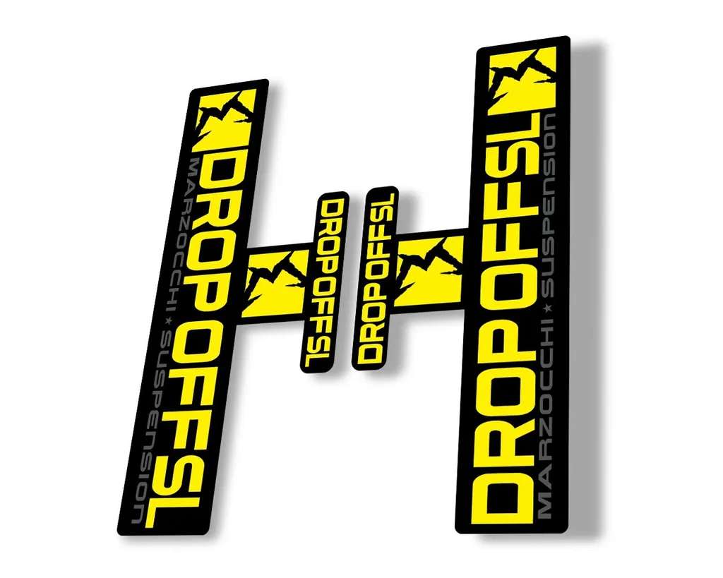 Marzocchi Drop Off SL Suspension Sticker Decal Kit Adhesive Yellow - 1