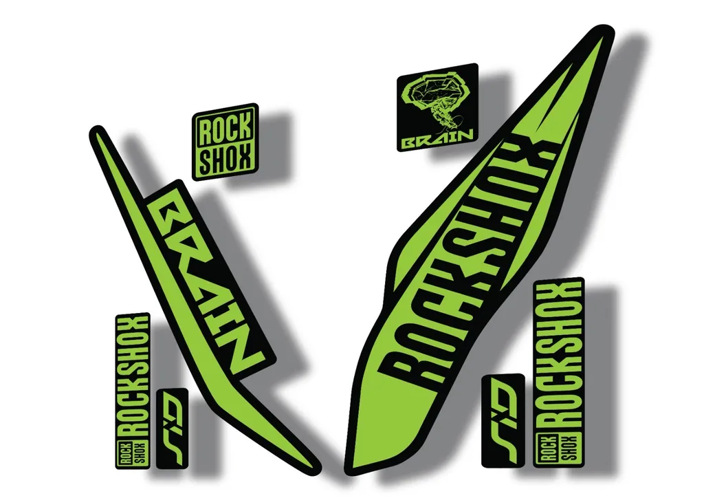 Rock Shox SID Brain 2017 Mountain Bike Cycling Decal Sticker Adhesive Green - 1