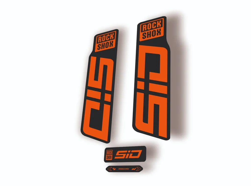 Rock Shox SID 2024 Fork Decal Mountain Bike Cycling Sticker Kit Orange - 1