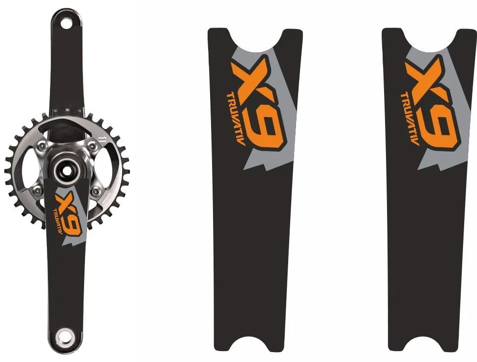 Crank Set Stickers Decals MTB SRAM X9 Mountain Bike Bicycle Adhesive 2Pcs Orange - 1