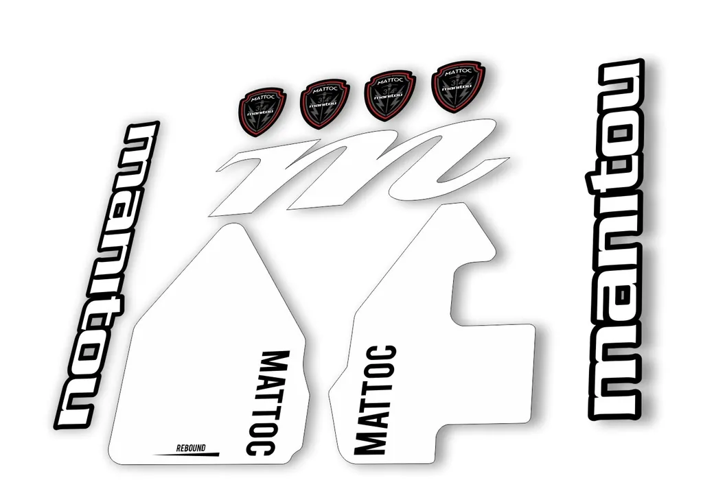Manitou Mattoc 2017 Fork Suspension Decal Kit Sticker Set White - 1