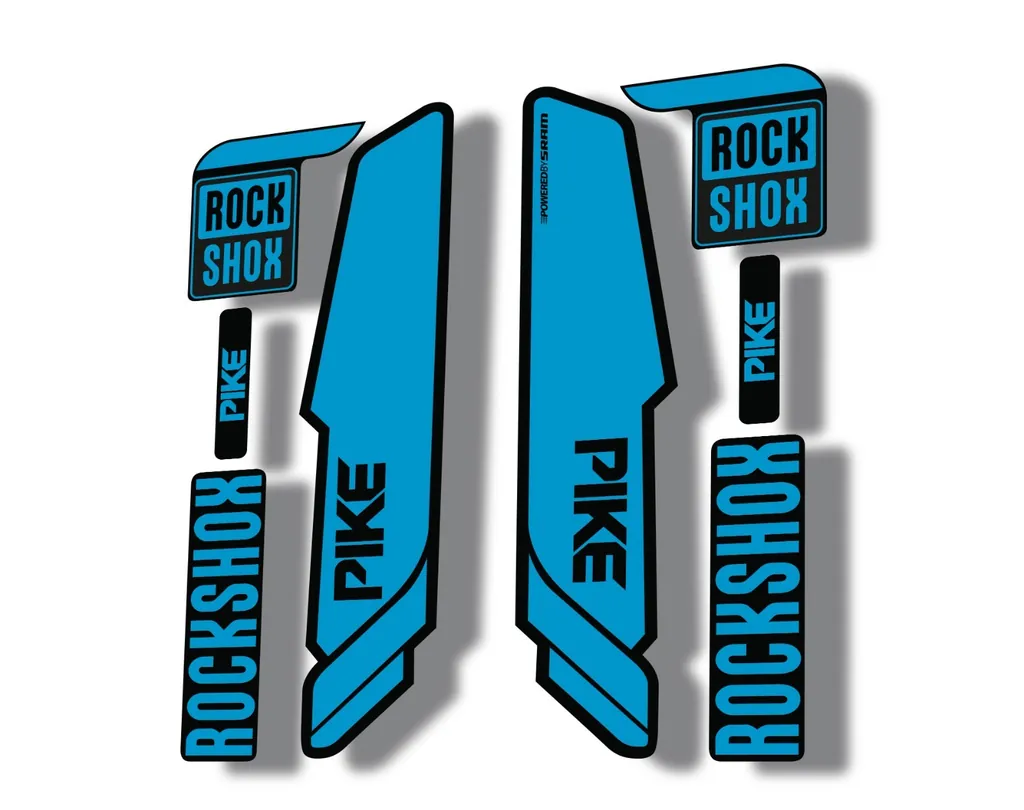 Rock Shox PIKE 2014 Mountain Bike Cycling Decal Kit Sticker Adhesive Blue - 1
