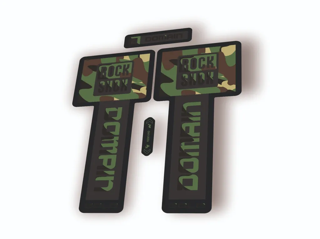 Rock Shox Domain Gold 2025 Fork Decal Mountain Bike Cycling Sticker Camo - 1