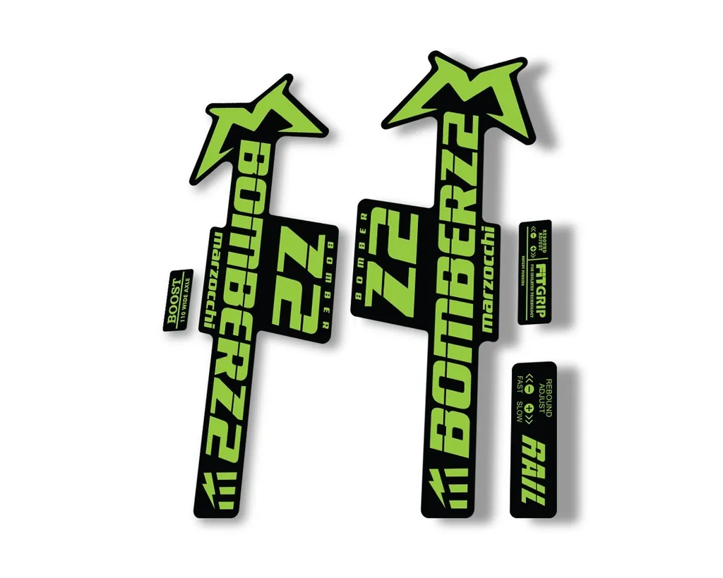 Marzocchi Bomber Z2 E Bike 2022 Fork Suspension Sticker Decal Kit Green - 1