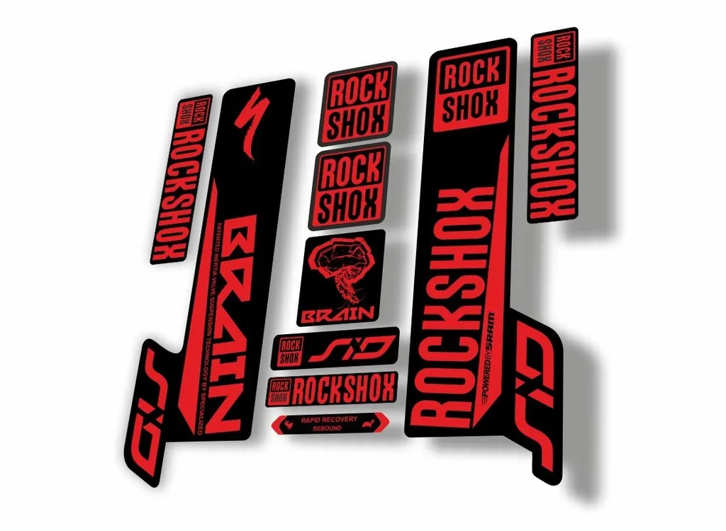 Rock Shox SID Brain 2018 Mountain Bike Cycling Decal Sticker Adhesive Red - 1