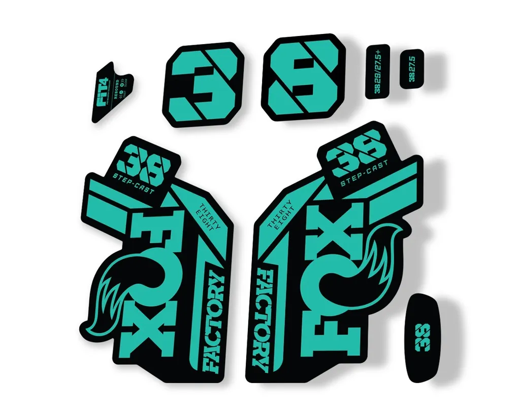 FOX 38 Step Cast SC 2021 Factory Fork Decals Suspension Sticker Adhesive Dolphin - 1