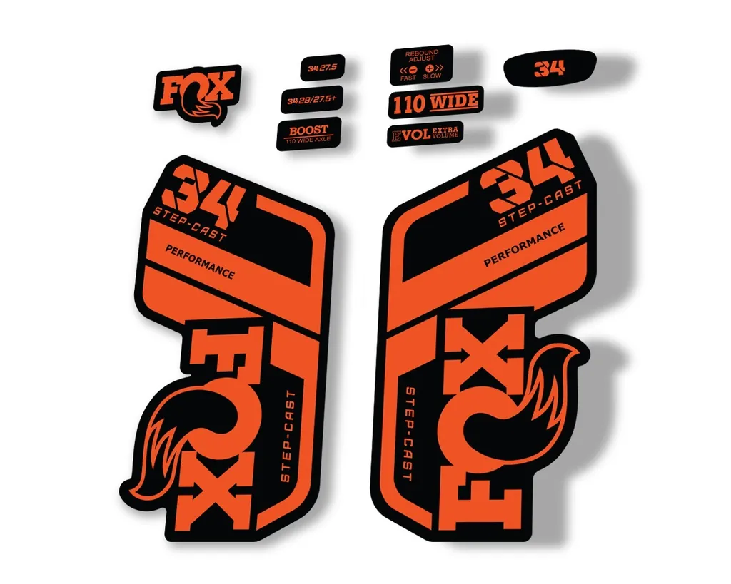 FOX 34 Performance SC 2021 Forks Suspension Factory Decal Sticker Orange - 1