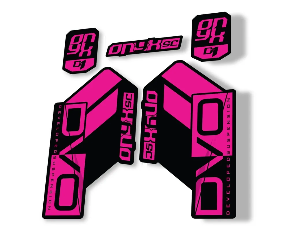 DVO Onyx SC D1 2019 Fork Suspension Sticker Factory Decal Adhesive Pink - 1