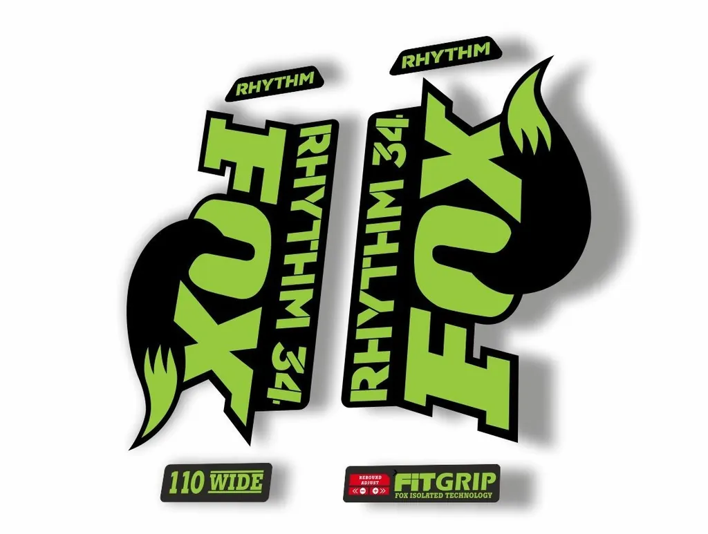 FOX 34 Rhythm 2018 Forks Suspension Factory Decal Sticker Adhesive Green - 1