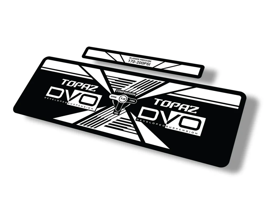 DVO 2020 Topaz AM Rear Shock Suspension Sticker Factory Decal Adhesive White - 1