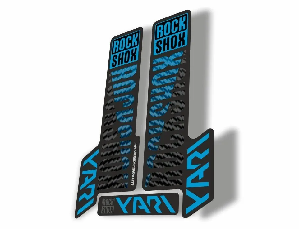 Rock Shox YARI 2018 Fork Decal Mountain Bike Cycling Sticker Adhesive Blue Gray - 1