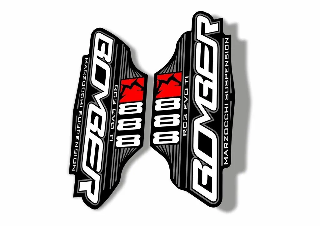 Marzocchi Bomber 888 RC3 EVO TI 2011 Fork Suspension Sticker Decal Kit White - 1