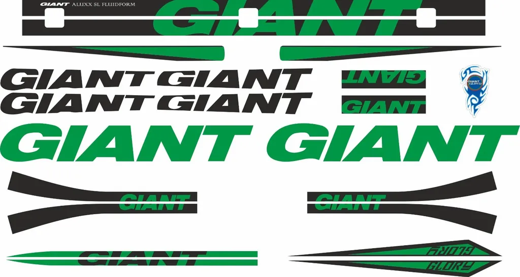 Bicycle Vinyl Stickers – Fits GIANT GLORY Bike Frames – Green - 1