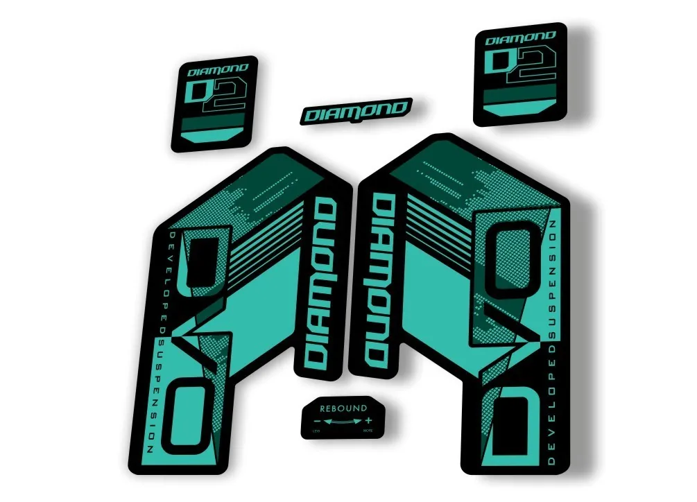 DVO Diamond D2 2020 Fork Suspension Sticker Decal Kit Adhesive Dolphin - 1