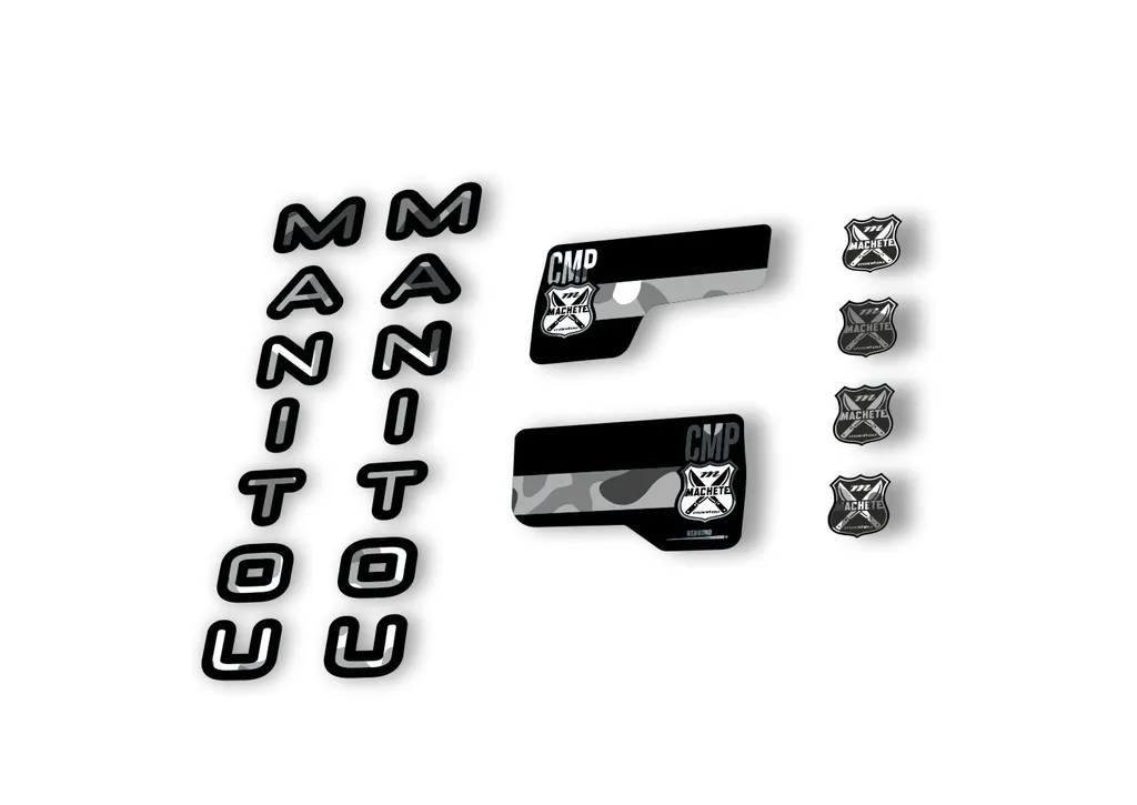 Manitou Machette Comp 2020 Fork Suspension Decal Kit Sticker Set White Camo - 1