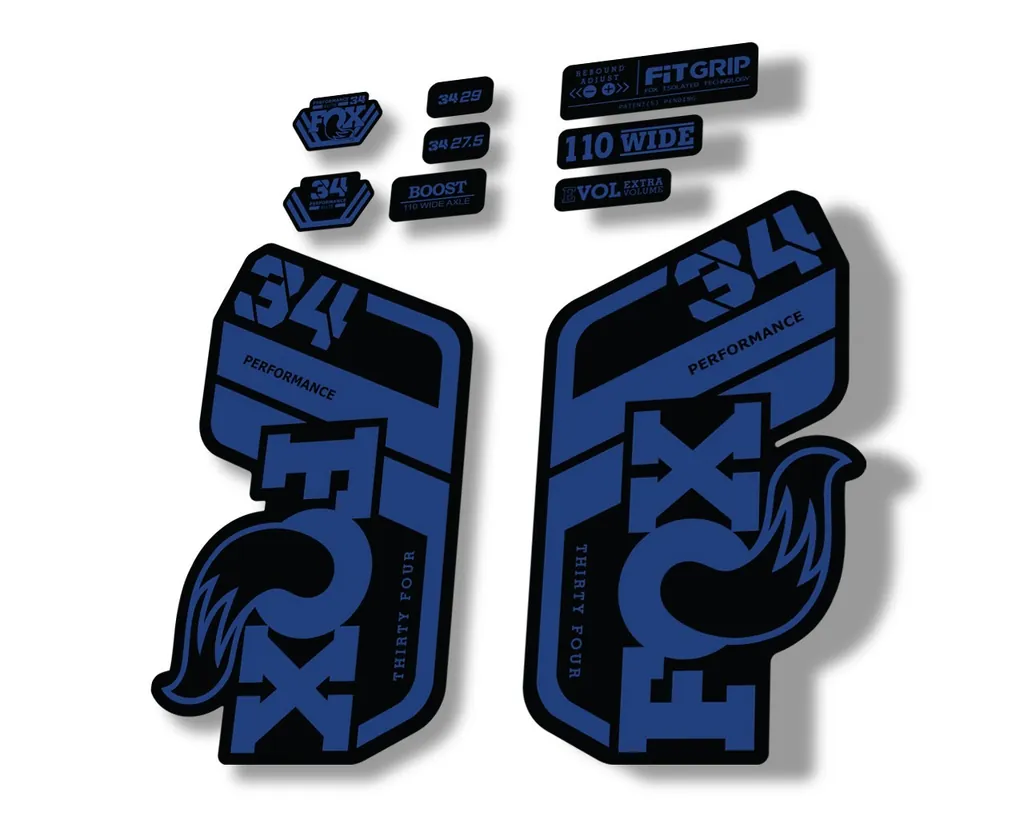 FOX 34 Performance 2021 Factory Fork Decals Suspension Sticker Dark Blue - 1