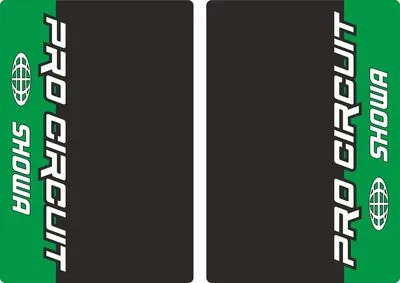 Showa ProCircuit Motocross Upper Fork Decals Stickers Graphic Set Adhesive Green - 1