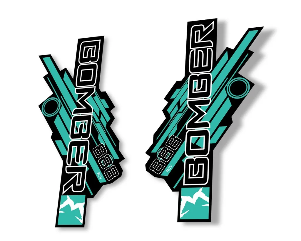 Marzocchi Bomber 888 RCV 2014 Fork Suspension Sticker Decal Kit Adhesive Dolphin - 1