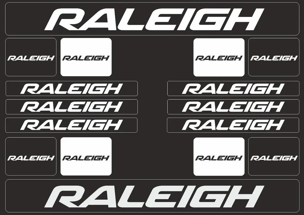 Bicycle Vinyl Stickers – Compatible with RALEIGH Mountain Bikes – Black - 1