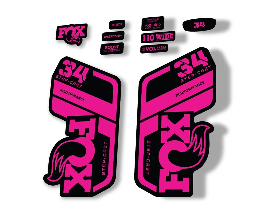 FOX 34 Performance SC 2021 Forks Suspension Factory Decal Sticker Pink - 1