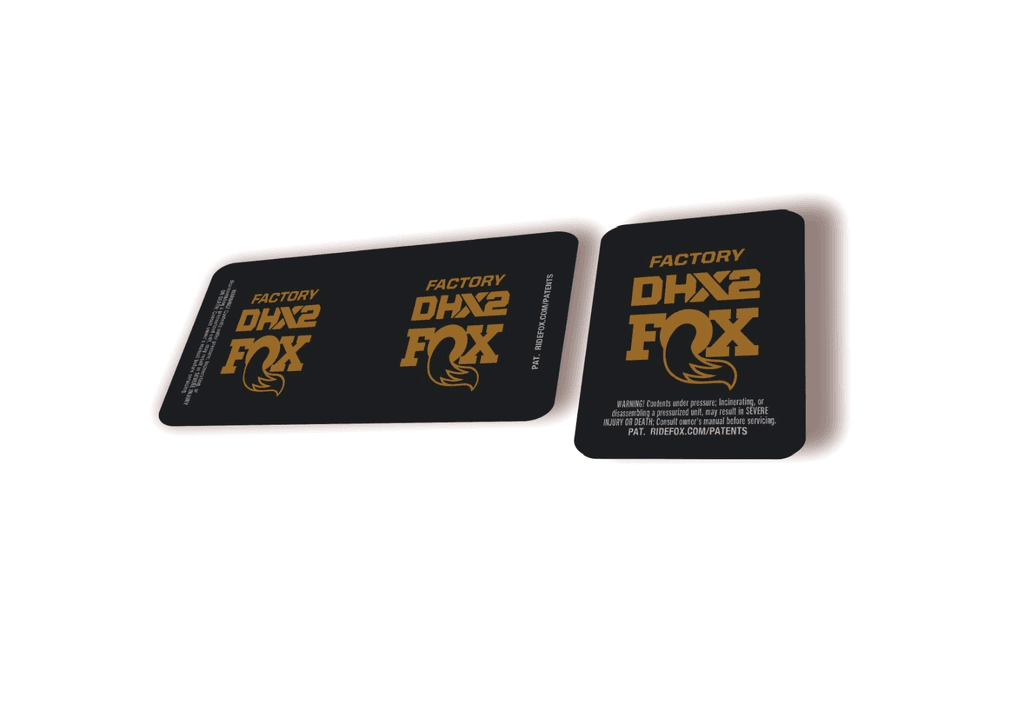 FOX DHX2 Factory 2026 Rear Shock Decal Sticker Kit Adhesive Gold - 1