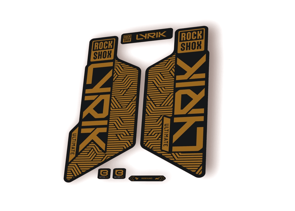 Rock Shox LYRIK ULTIMATE 2025 Flight Attendant Bike Cycling Decal Sticker Gold - 1